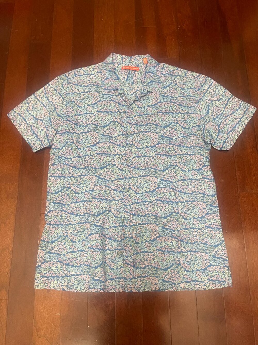 Tori Richard Fish Print Cotton Lawn Hawaiian Shirt Size L Made In Hawaii